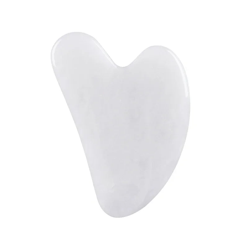 Gua Sha + Rodillo de Quarzo Blanco Natural -  Set para Ritual de Skincare Antiedad